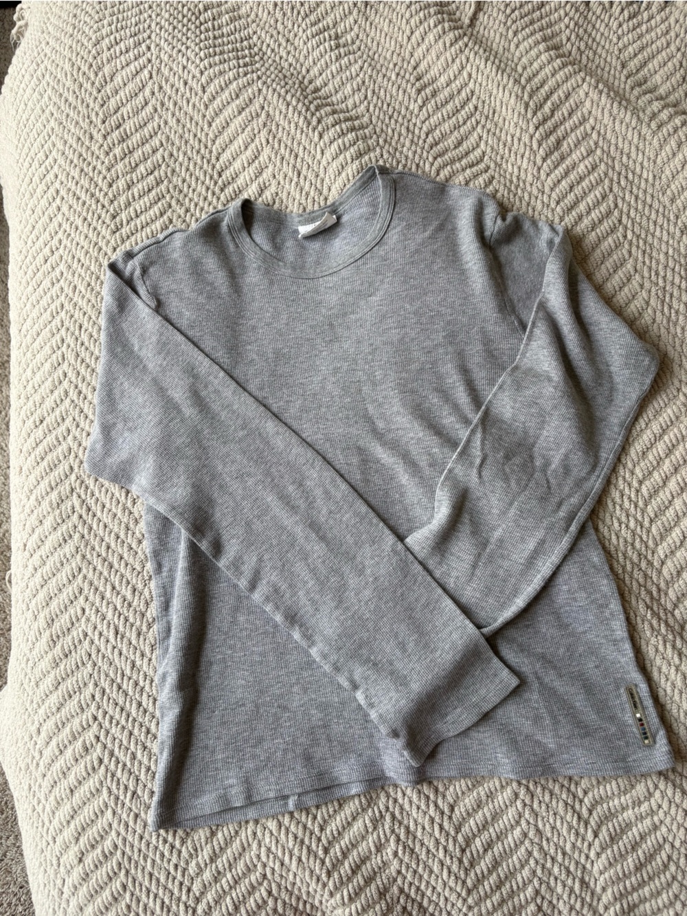 Calvin Klein Gray Long Sleeve Crewneck Top
